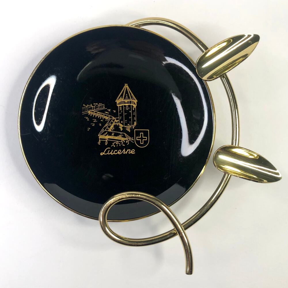 Vintage Retro Deco Atomic Ashtray Lucerne 1950's Mid-Century Modern Unique Decor